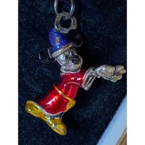 VTG NWOT Mickey Sorcerer's Apprentice 1940 Sterling Silver Enamel Charm 24/1500